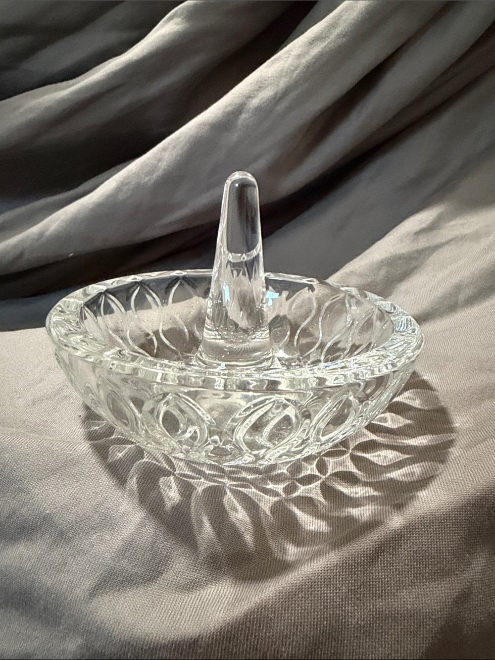 Waterford X Monique Lhoullier Crystal Ring Holder Dish with Central Peg
